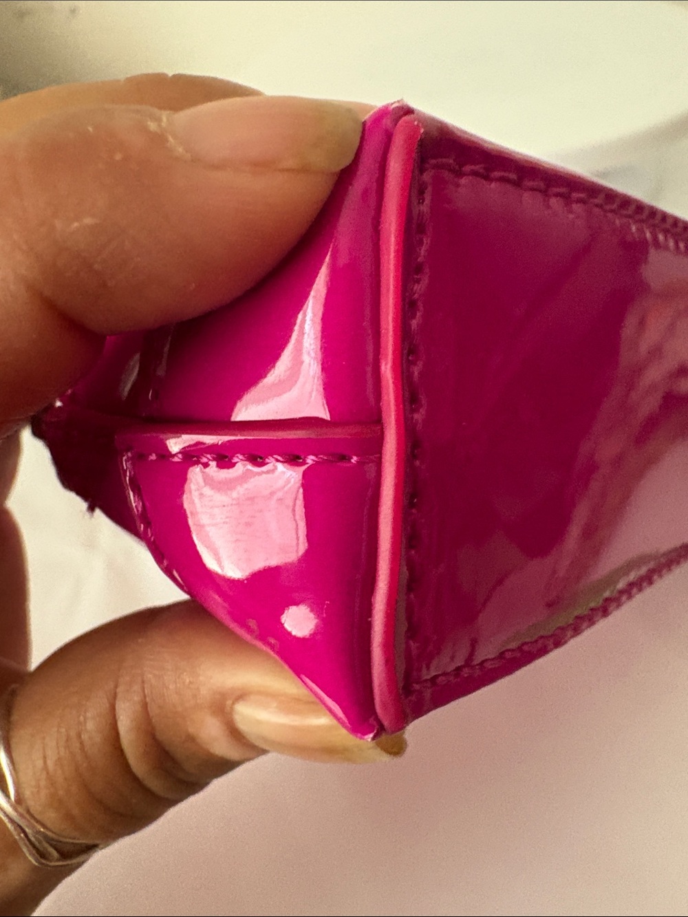 Zara Glossy Fuchsia Patent Shoulder Bag - Picture 4 of 11